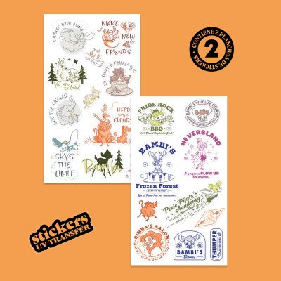 Stickers para botella por 2 planchas Disney Classics Wero
