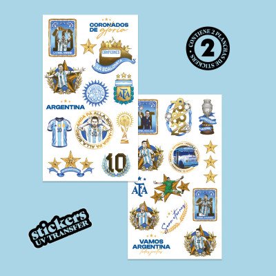 Stickers para botella por 2 planchas AFA Wero