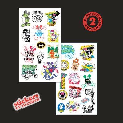 Stickers para botella por 2 planchas Mickey and Friends Pooh Wero