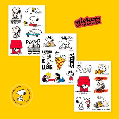 Stickers para celular x3 planchas Snoopy Wero