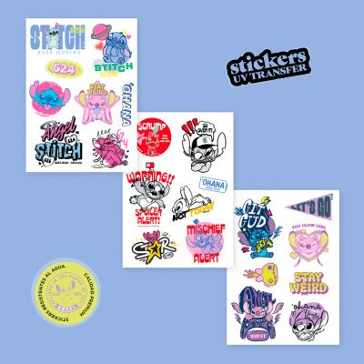 Stickers para celular x3 planchas Stitch Wero
