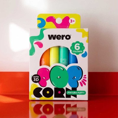 Pinturas para crear art 3D Pop Corn Paint x6 colores Kids Wero