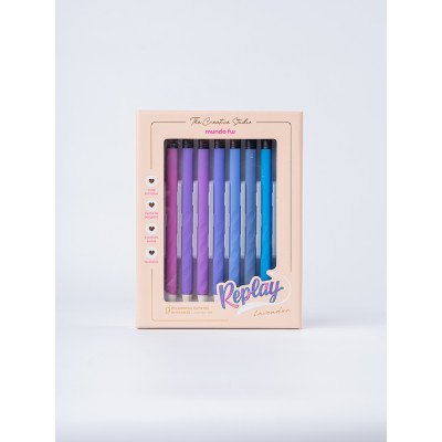 Set de bolígrafos gel borrables Replay Lavender Bliss x9 colores Malbec FW