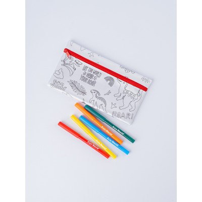Kit de coloreo + cartuchera Roar Fun World FW