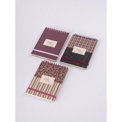 Block A6 con espiral x70 hojas rayadas Malbec tapa dura FW