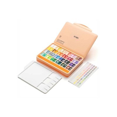 Set de Gouache de 48 colores potes x12 gramos estuche Durazno Himi