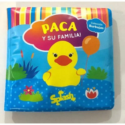 Libro para agua 15x15 cm con juguete + 4 lápices Paca y su familia Editorial Splash