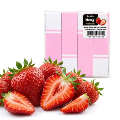 Notas adhesivas 25x74 mm perfumadas Frutilla blíster 4 blocks x60 hojas Memo Fix