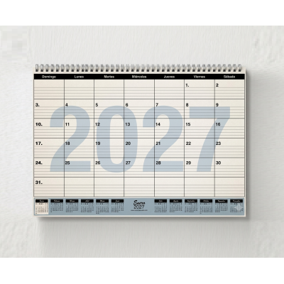 Calendario Escritorio Chico 35x25 cm un Mes x hoja LAR