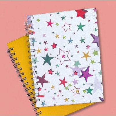 Cuaderno A5 Tapas duras x96 hojas rayadas con espiral Paperland
