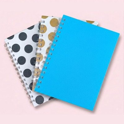 Cuaderno A5 Tapas duras x96 hojas ecológicas lisas con espiral Paperland