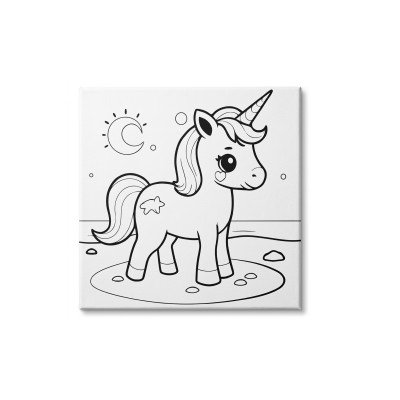 Bastidor preimpreso Unicornio de 30x30 cm Fime