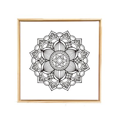 Bastidor entelado preimpreso 40x40 cm con marco Mandalas 1 Fime