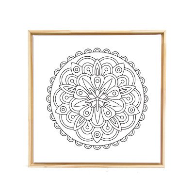 Bastidor entelado preimpreso 20x20 cm con marco Mandalas 3 Fime