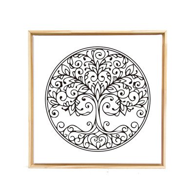 Bastidor entelado preimpreso 40x40 cm con marco Mandalas 3 Fime