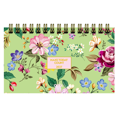 Agenda petit 17x9 cm semanal Floral con espiral Onix