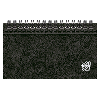 Agenda petit 17x9 cm semanal Uomo negro con espiral Onix