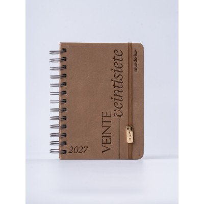 Agenda 12x17 cm diaria Neo beige con espiral FW