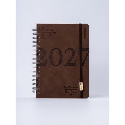 Agenda 15x21 cm semanal Neo chocolate con espiral FW