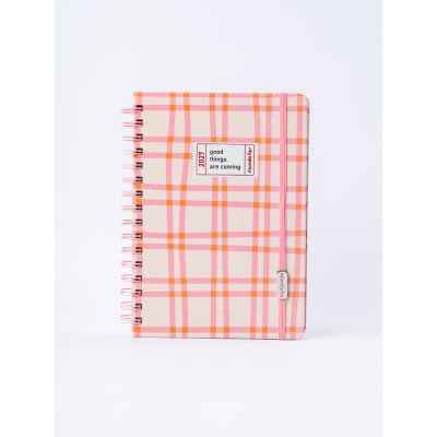 Agenda 15x21 cm diaria Simply Awesome tartan con espiral FW