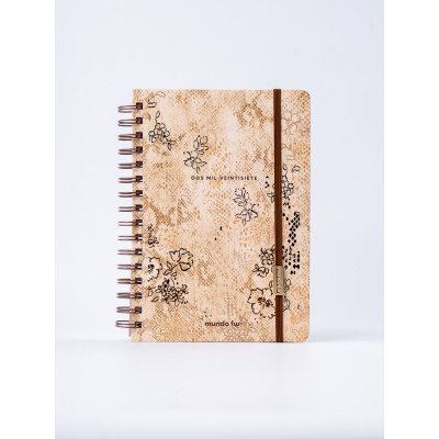 Agenda 15x21 cm diaria Boho print con espiral FW