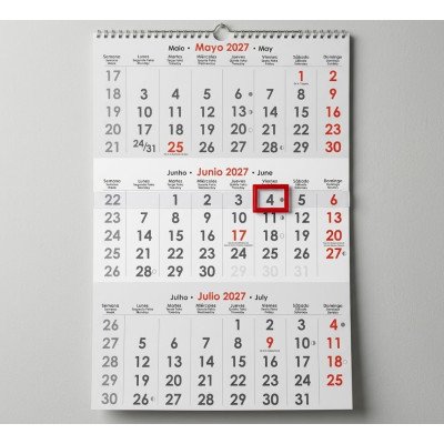 Calendario trimensual (marítimo) de pared con señalador y espiral Graficom