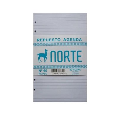 Repuestos Agenda Nº7 hojas rayadas Norte