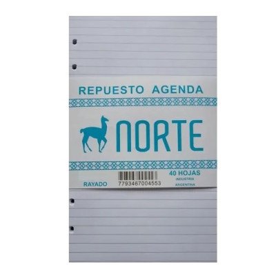 Repuestos Agenda Nº8 hojas rayadas Norte