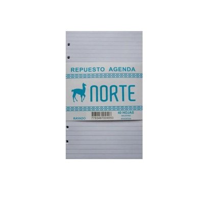 Repuestos Agenda Nº6 hojas rayadas Norte