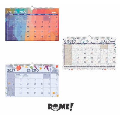 Calendario oficio apaisado fantasía 1 con espiral Rome