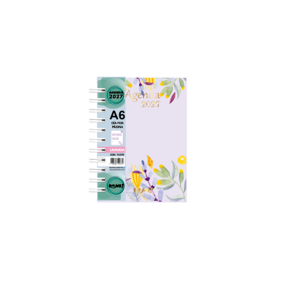 Agenda A6 diaria Lavanda con espiral Rome