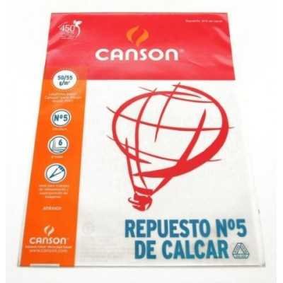 Repuesto Nº 5 calcar x 6 hojas Canson