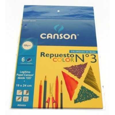 Repuesto Nº 3 dibujo color de 120 grs x 6 hojas Canson