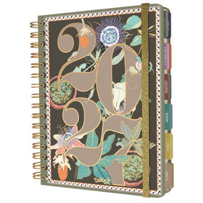 Agenda N°8 diaria Premium Floral con espiral Talbot