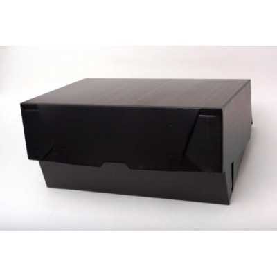 Caja archivo de plastico oficio 12 tapa volcada Negra Plana