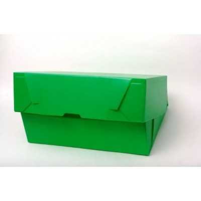 Caja archivo de plastico legajo 12 tapa volcada Verde Plana