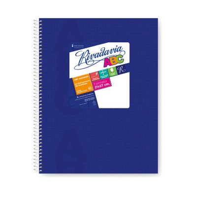 Cuaderno ABC 21x27 cm espiralado Azul tapa vinílica x60 hojas rayado Rivadavia