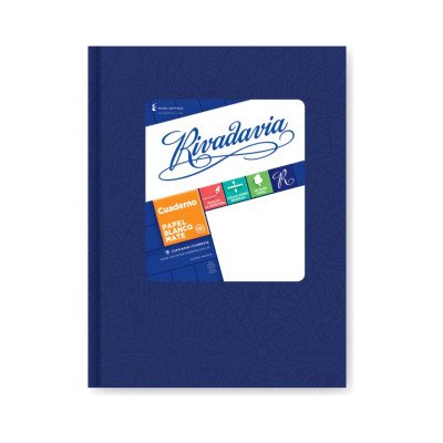 Cuaderno 16x21 cm tapa de cartón Azul x50 hojas rayadas Rivadavia