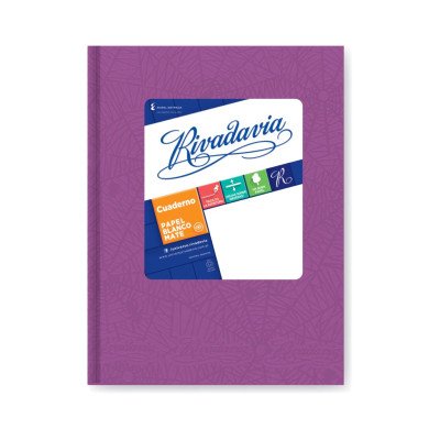 Cuaderno 16x21 cm tapa de cartón Lila x50 hojas rayadas Rivadavia