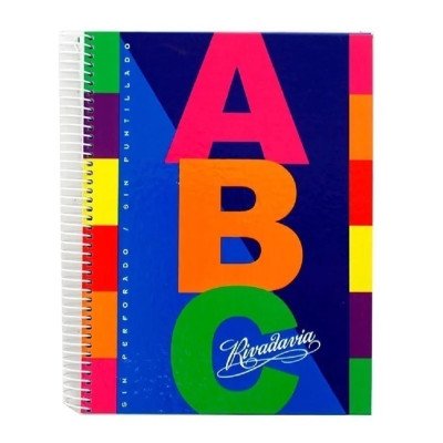 Cuaderno ABC 21x27 cm con espiral x100 hojas rayado Rivadavia
