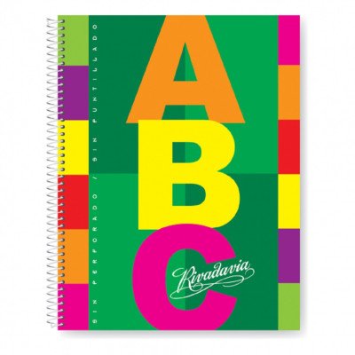 Cuaderno ABC 21x27 cm con espiral x60 hojas cuadriculadas Rivadavia