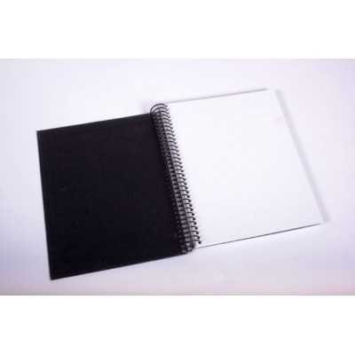 Cuaderno boceto chico espiralado 15x20 Tapa Negra 120gr