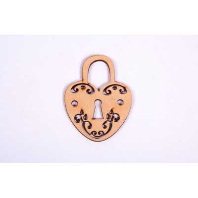 Corazón candado laser 7,5cm El Tigre