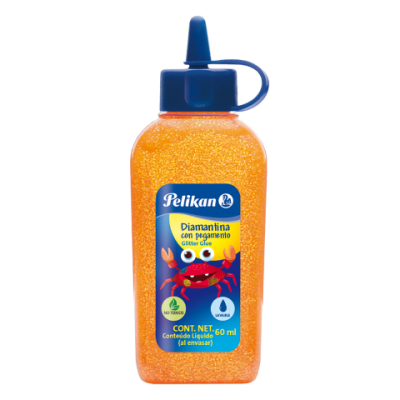Adhesivo glitter x60 ml NARANJA Pelikan