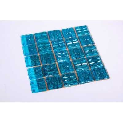 Venecitas Vitro Cristal x 25 Celeste Turquesa